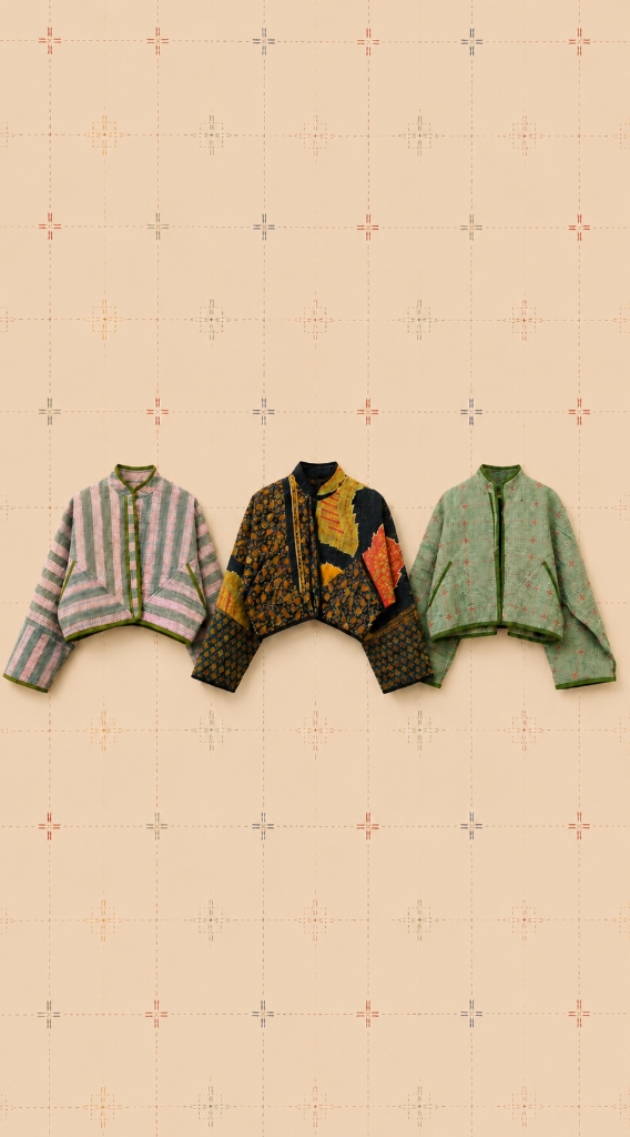 One of a Kind Reversible Kantha Jackets